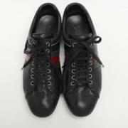 Pre-owned Leather sneakers Gucci Vintage , Black , Heren