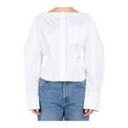 Witte Katoenen Boot Shirt Jacquemus , White , Dames