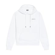 Geborduurde sweatshirt met capuchon en logo Jacquemus , White , Dames