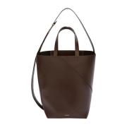 Donkerbruine leren tas Jil Sander , Brown , Dames