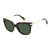 Bruine Resin Zonnebril met Groene Lens Polaroid , Brown , Dames