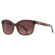 Bruine Resin Zonnebril met Bruine Wijzerplaat Guess , Brown , Dames