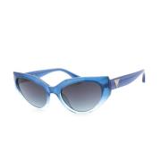 Blauwe Plastic Zonnebril met Blauwe Wijzerplaat Guess , Blue , Dames