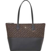 Stijlvolle Jacquard Shopper Tas Tommy Hilfiger , Black , Dames