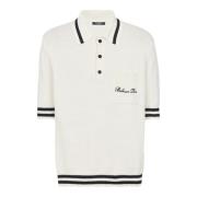 Wollen poloshirt met handtekening borduurwerk Balmain , Beige , Heren