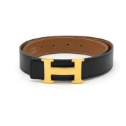 Pre-owned Leather belts Hermès Vintage , Black , Dames