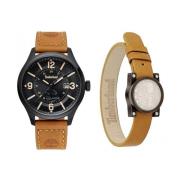 Oranje Leren Quartz Analoog Horloge Timberland , Orange , Heren