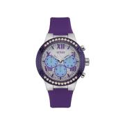 Lila Siliconen Quartz Analoog Horloge Guess , Purple , Dames