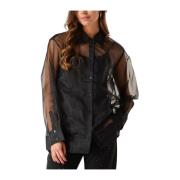 Zwarte Mschlita Shirt Blouse Moss Copenhagen , Black , Dames