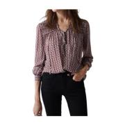 Bordeaux Beige Asymmetrische Tuniek Blouse Salsa , Multicolor , Dames