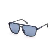 Blauwe Injectie Zonnebril Gepolariseerd Glas Timberland , Blue , Heren