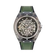 Groene Siliconen Analoge Horloge Police , Green , Heren