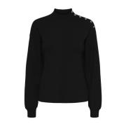 Zwarte Gebreide Pullover Sweat Y.a.s , Black , Dames