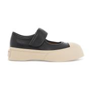 Chunky Platform Leren Mary Jane Sneakers Marni , Black , Dames