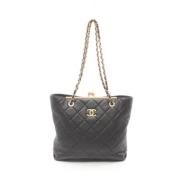 Pre-owned Leather chanel-bags Chanel Vintage , Black , Dames