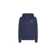 Katoenen hoodie met trekkoord en logo Sun68 , Blue , Heren