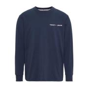 Lineaire Borst T-shirt Klassiek Ontwerp Tommy Hilfiger , Blue , Heren