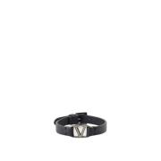 VLogo Leren Armband Valentino Garavani , Black , Heren