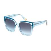 Blauwe Acetaat Zonnebril met Degraded Lens Furla , Blue , Dames