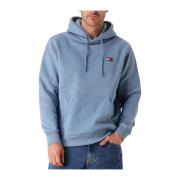 Blauwe Badge Hoodie voor Mannen Tommy Jeans , Blue , Heren