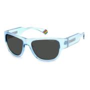 Blauwe Polycarbonaat Zonnebril Polaroid , Blue , Unisex