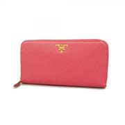 Pre-owned Leather wallets Prada Vintage , Pink , Dames