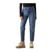 Blauwe Mom Jeans Ultiem Comfort Stijl Calvin Klein , Blue , Dames