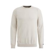 Katoen Stretch Crewneck Sweater Cast Iron , Gray , Heren