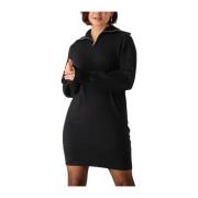 Zwarte Gebreide Rits Jurk Y.a.s , Black , Dames