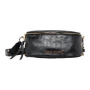 Slingbag met reliëflogo Urban Stijl Carlo Colucci , Black , Dames