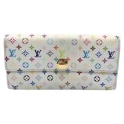 Pre-owned Canvas wallets Louis Vuitton Vintage , White , Dames