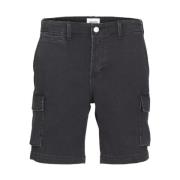 Zwarte Cargo Shorts Slim Fit Jack & Jones , Black , Heren