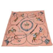 Pre-owned Canvas scarves Hermès Vintage , Pink , Dames