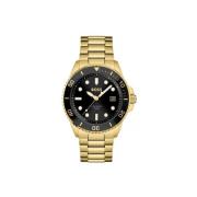 Gouden Roestvrijstalen Kwarts Horloge Hugo Boss , Yellow , Heren