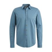 Lange Mouw Twill Jersey Shirt Cast Iron , Blue , Heren