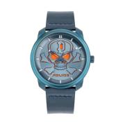 Blauw Leren Quartz Horloge Police , Blue , Heren