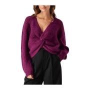 Paarse Pullover voor Stijlvol Comfort Moss Copenhagen , Purple , Dames