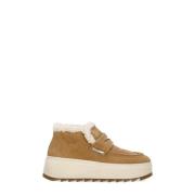 Beige Suède Loafer met Verhoogde Zool ASH , Beige , Dames