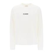 Lange mouwen T-shirt met relaxte pasvorm Jil Sander , White , Heren