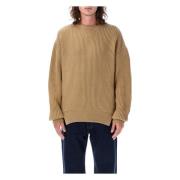 Kameel Kabelgebreide Crewneck Aw23 Jil Sander , Beige , Heren