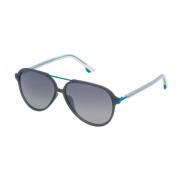 Blauwe Metalen Frame Zonnebril met Bescherming Police , Blue , Unisex