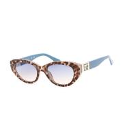 Blauwe Plastic Zonnebril met Blauwe Wijzerplaat Guess , Brown , Dames