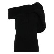 Chunky Ribbed Knit Sweater Zwart Rick Owens , Black , Dames