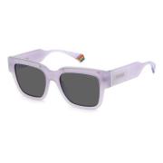 Paarse Resin Zonnebril met Grijze Lens Polaroid , Purple , Unisex