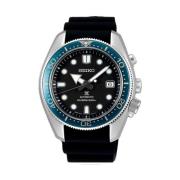 Zwarte Rubber Duikhorloge Seiko , Black , Heren