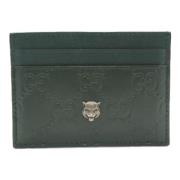 Pre-owned Leather wallets Gucci Vintage , Green , Dames