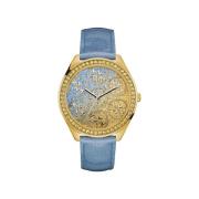 Blauwe Polyethyleen Kwarts Analoge Horloge Guess , Blue , Dames