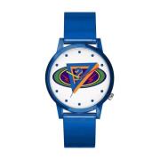 Blauw Hars Kwarts Analoog Horloge Guess , Blue , Unisex