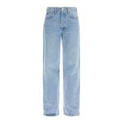 Versleten hoge taille relaxte rechte jeans Agolde , Blue , Dames