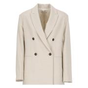 Beige Wolblend Blazer Vrouw Antonelli Firenze , Beige , Dames